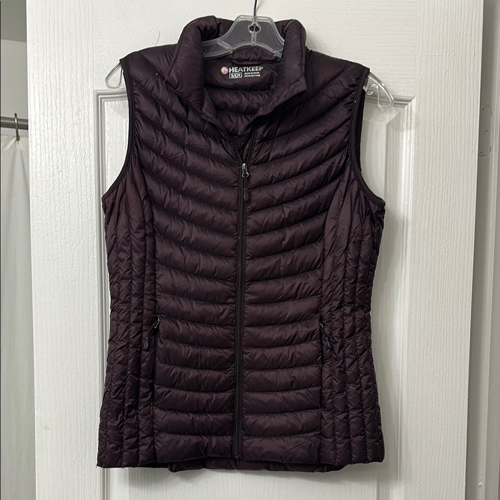 Purple Quilted Sleeveless Vest for Layering